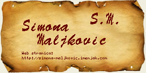 Simona Maljković vizit kartica